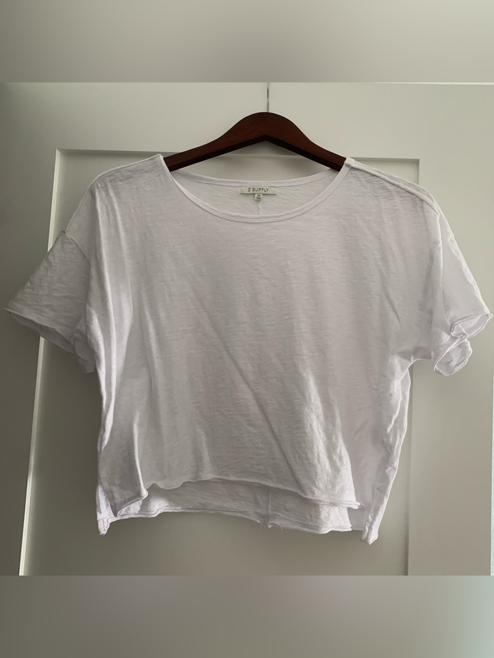 Z Supply White Cropped Boxy Tee